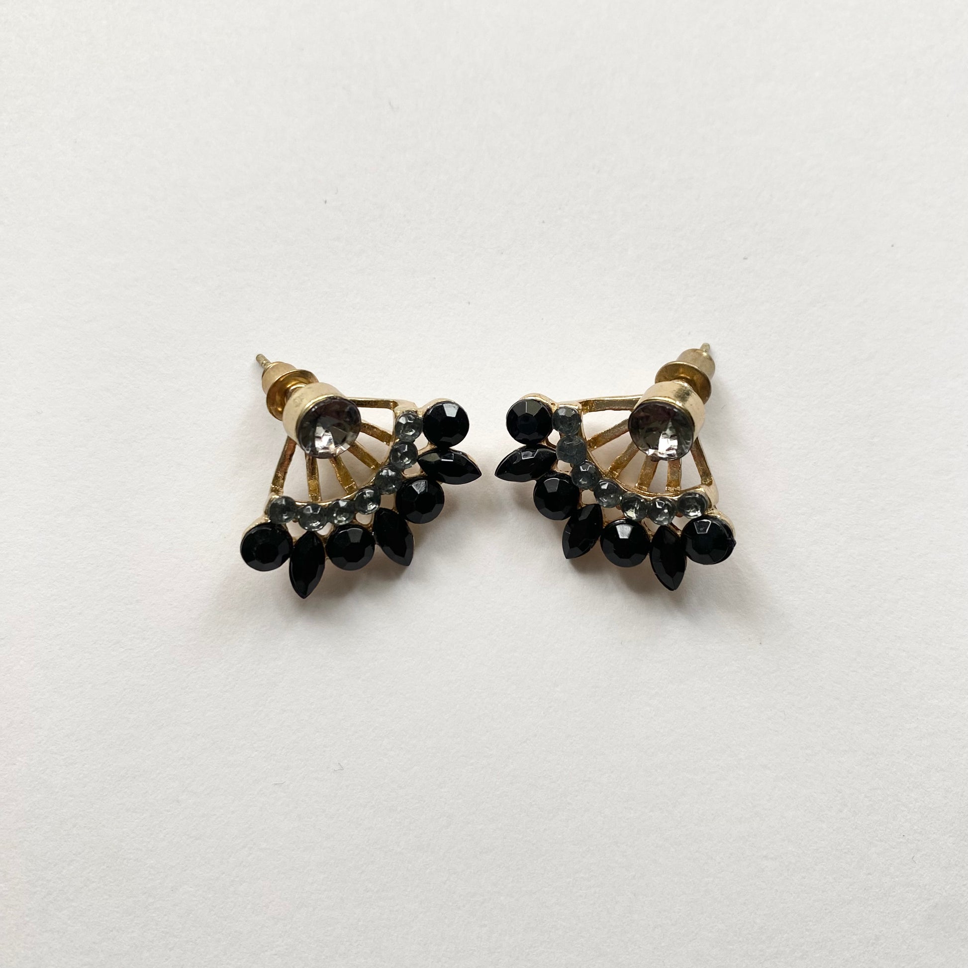 Ear Jacket - Earrings (Black/Gold)