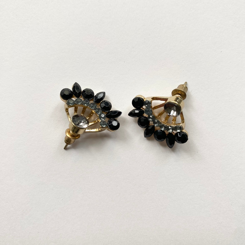 Ear Jacket - Earrings (Black/Gold)